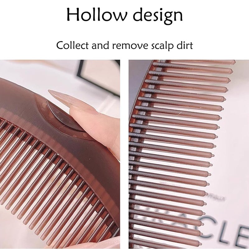 RIEO Hub RIEO Dandruff Comb Scalp Care Comb with Skin Scraping Handle for Women Men Hollow Tooth Hairbrush for Scalp MassageRefreshing and DandruffDirt Removal Reduce Scalp ItchingOil  - Image 3