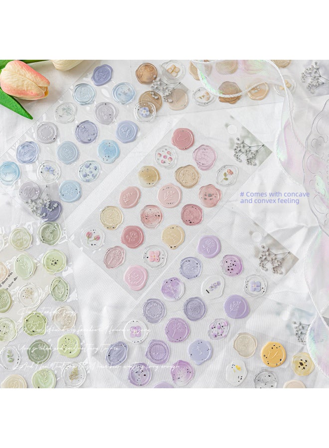 Planwith High-looking Imitation Fire Paint Seal Stickers Student Journal Envelope Diy Decorative Sealing Stickers Three-dimensional Crystal Stickers - Image 2