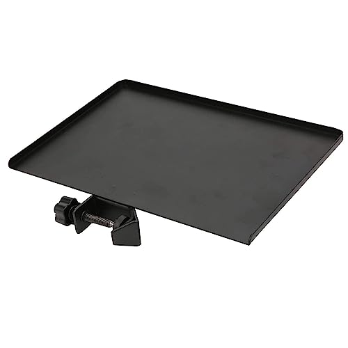 BROLAVIYA Microphone Stand Shelf Adjustable Metal Tray Holder, Compatible with Most Microphone Stands and Music Tripod Stands, Size 7.9” X 5.7” inch - Image 1