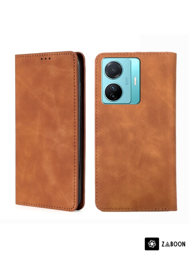 Zaboon Protective Case For Motorola Moto E32 India/E22s 4G Global Skin Feel Magnetic Horizontal Flip Leather - Image 1