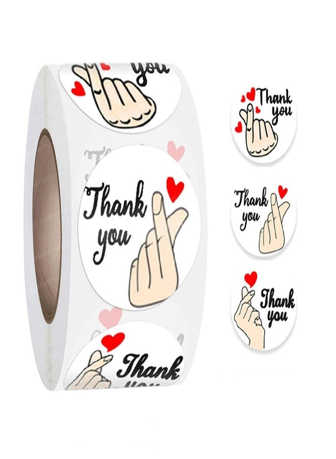 KmCho Thank You Stickers, Round Self-Adhesive Labels for Gift Wrapping, Packaging, Parties, Return Gifts & Business Use - (4 Roll, 4 X 500=2000 Pcs Stickers) (Pack of - 4) - Image 1