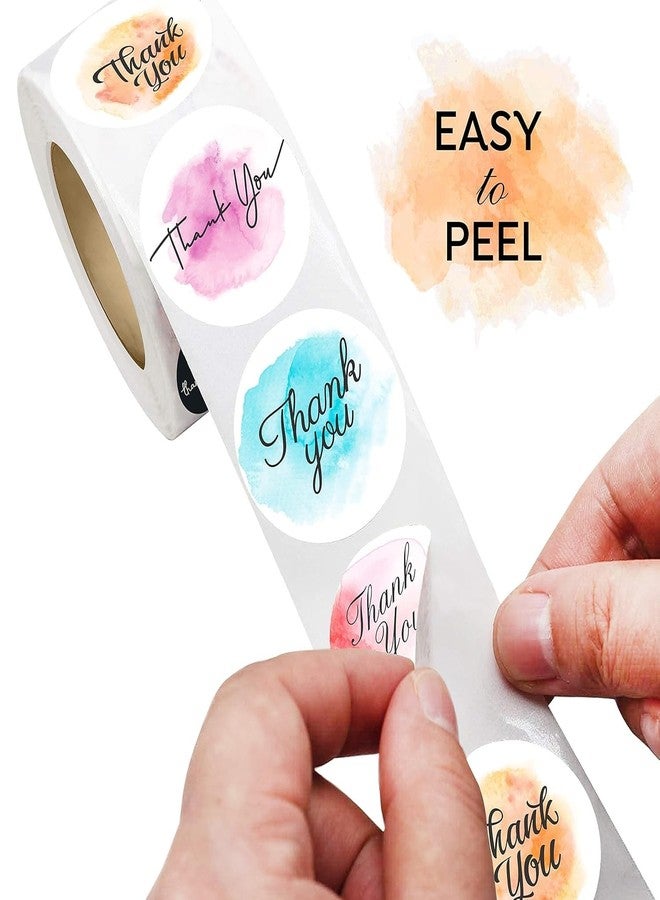 KmCho Thank You Stickers, Round Self-Adhesive Labels for Gift Wrapping, Packaging, Parties, Return Gifts & Business Use - (4 Roll, 4 X 500=2000 Pcs Stickers) (Pack of - 4) - Image 2