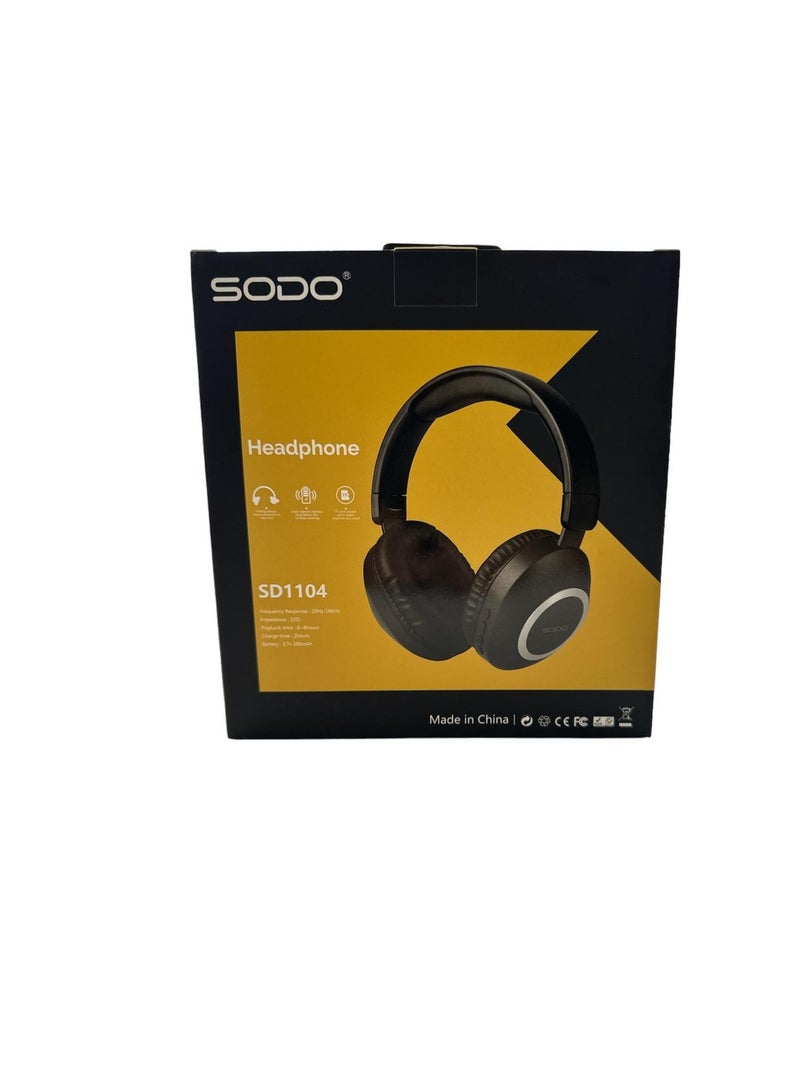 سودو سماعة رأس ستيريو لاسلكية SODO-SD1104، سماعة رأس قابلة للتعديل، عمر بطارية طويل، صوت ستيريو - أسود - Image 4