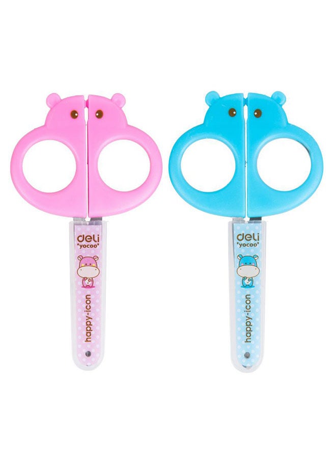 Deli Kids School Metal Scissors With Safety Cover - Image 1