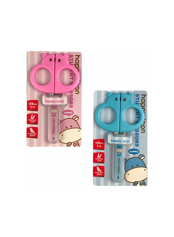 Deli Kids School Metal Scissors With Safety Cover - Image 2