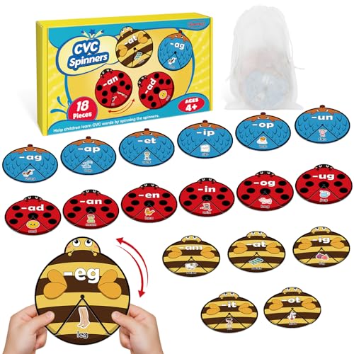 Kasfalci CVC Word CardsCVC Word GamesPhonics GamesSpeech Therapy Toys for Toddlers KidsLearn to ReadSpelling Reading Learning GameKindergarten Preschool Learning Activities Educational Toy - Image 1