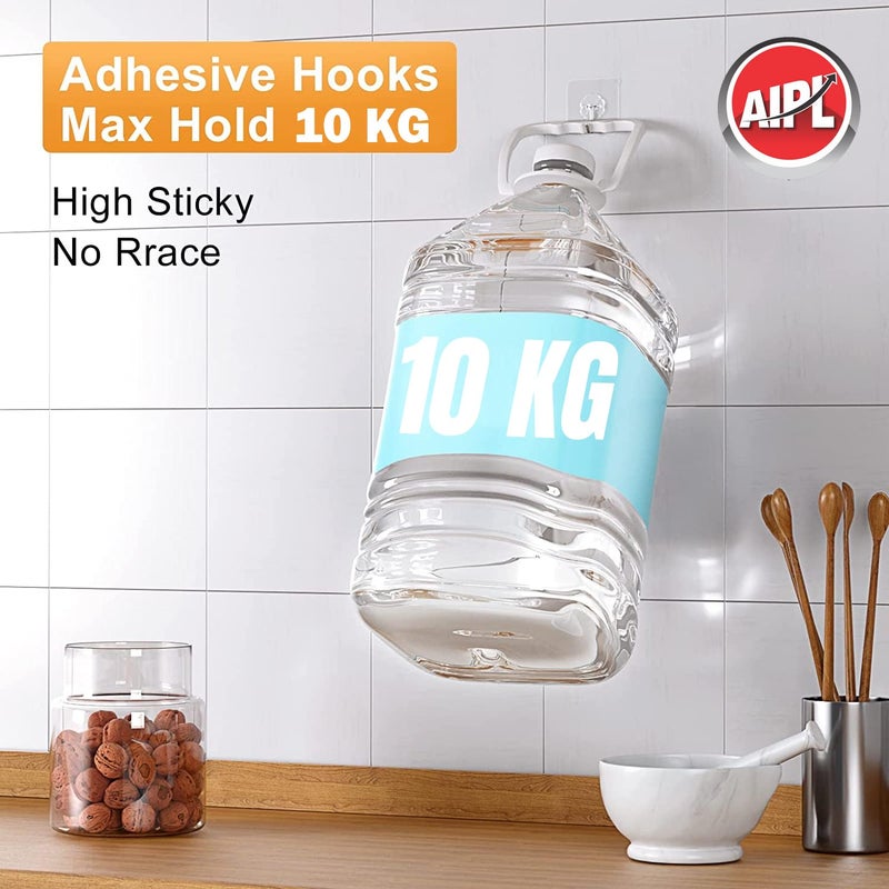 Abro Ultra Grip Heavy Duty 10KG Waterproof Adhesive Wall Hook for Home Office Outdoor Hook 4, 6 Cm, Clear - Image 2