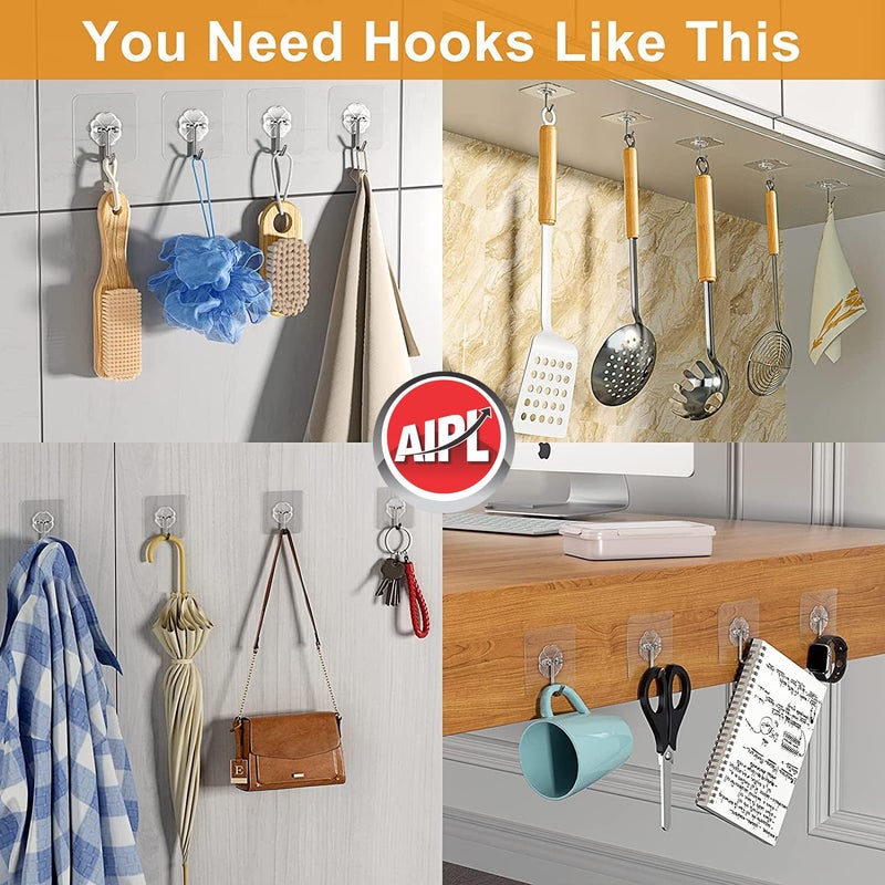 Abro Ultra Grip Heavy Duty 10KG Waterproof Adhesive Wall Hook for Home Office Outdoor Hook 4, 6 Cm, Clear - Image 4