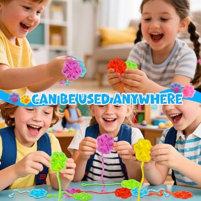 VEYLIN 36Pcs Cat Claw Sticky Toy BulkStretchy Sticky Toy for Kids Throw at Wall, Cat Claw Stickys Toys Birthday Party Favors and Gift - Image 5