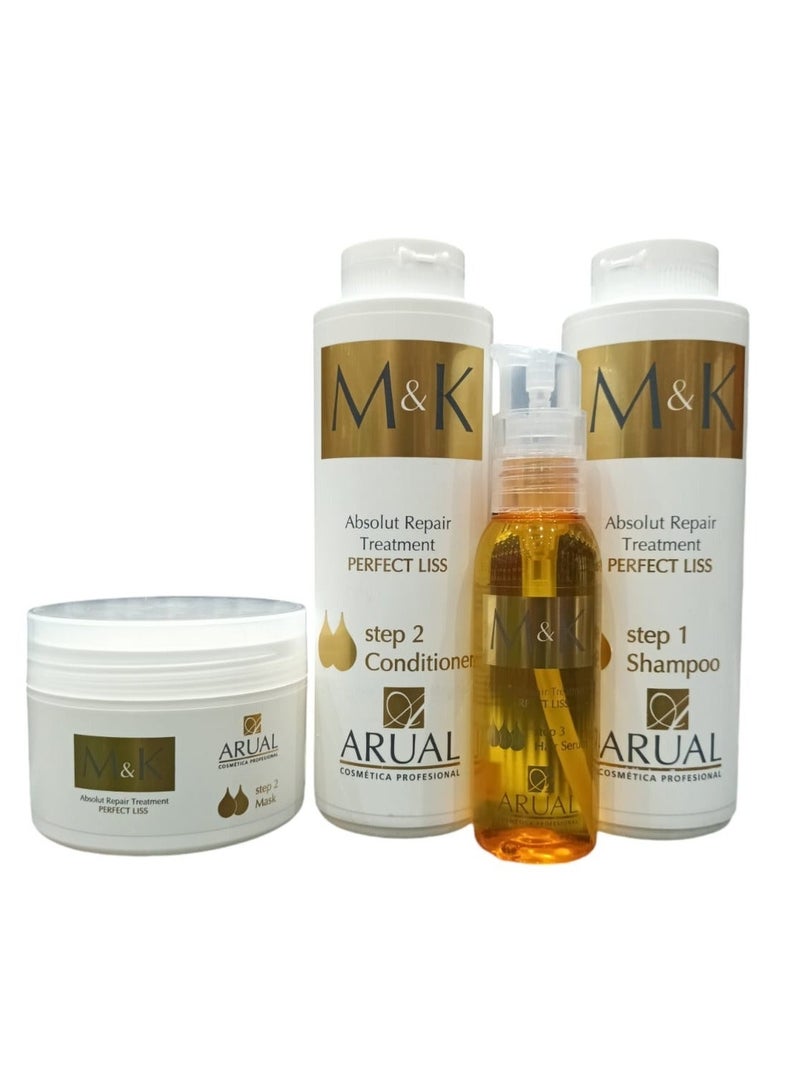 ARUAL Macadamia & Keratin Hair Care Set – Shampoo 400ml + Conditioner 400ml + Hair Mask 250ml + Serum 100ml - Image 1