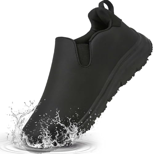 Ulogu Non Slip Work Shoes for Women Waterproof Slip Resistant Chef Kitchen Restaurant Food Service Zapatos de Trabajo para mujere antideslizante para cocina Black - Image 1