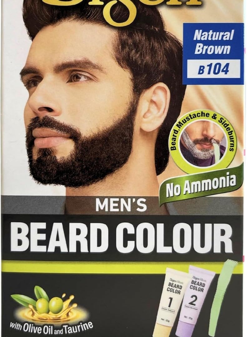 بايجن صبغة لحية بيجن للرجال، لون بني طبيعي (B104)، 20 جم + 20 جم = 40 جم - Image 1