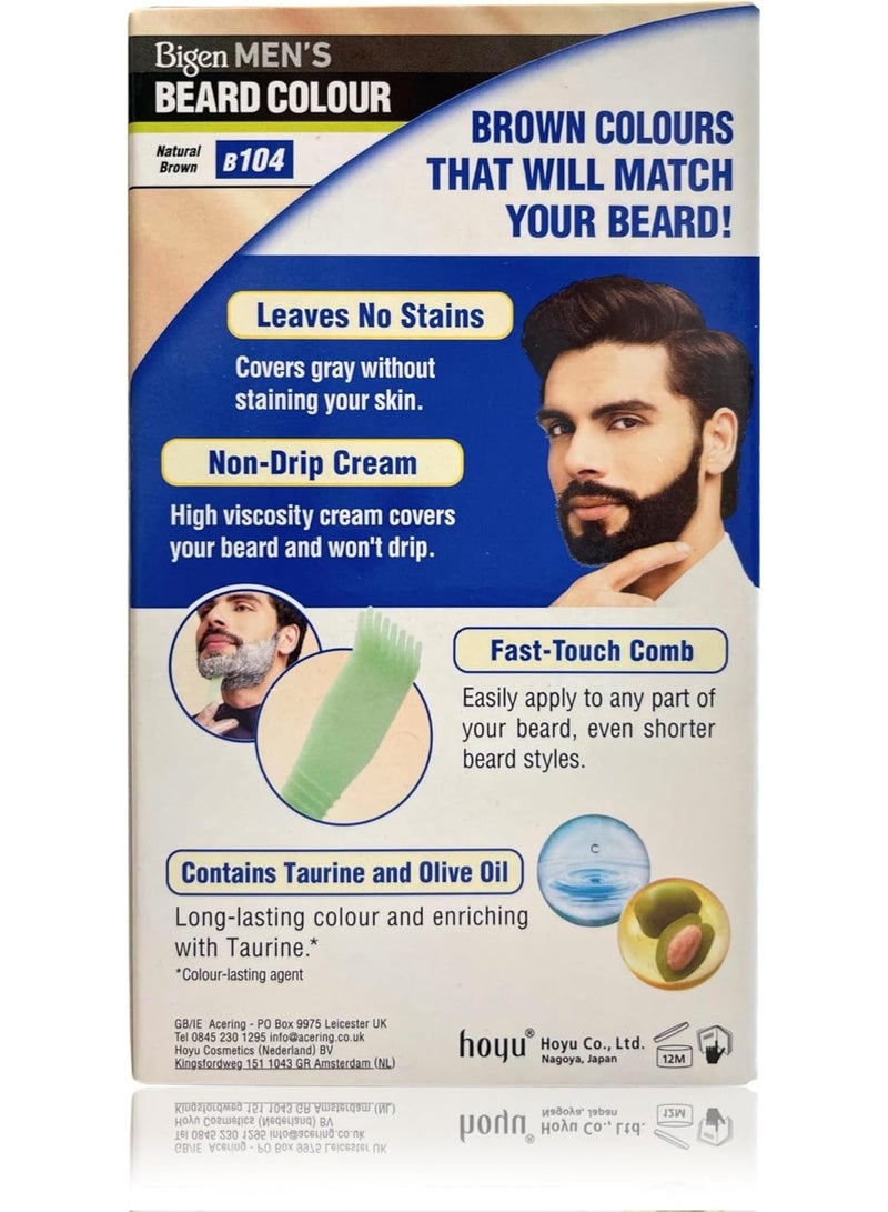 بايجن صبغة لحية بيجن للرجال، لون بني طبيعي (B104)، 20 جم + 20 جم = 40 جم - Image 3