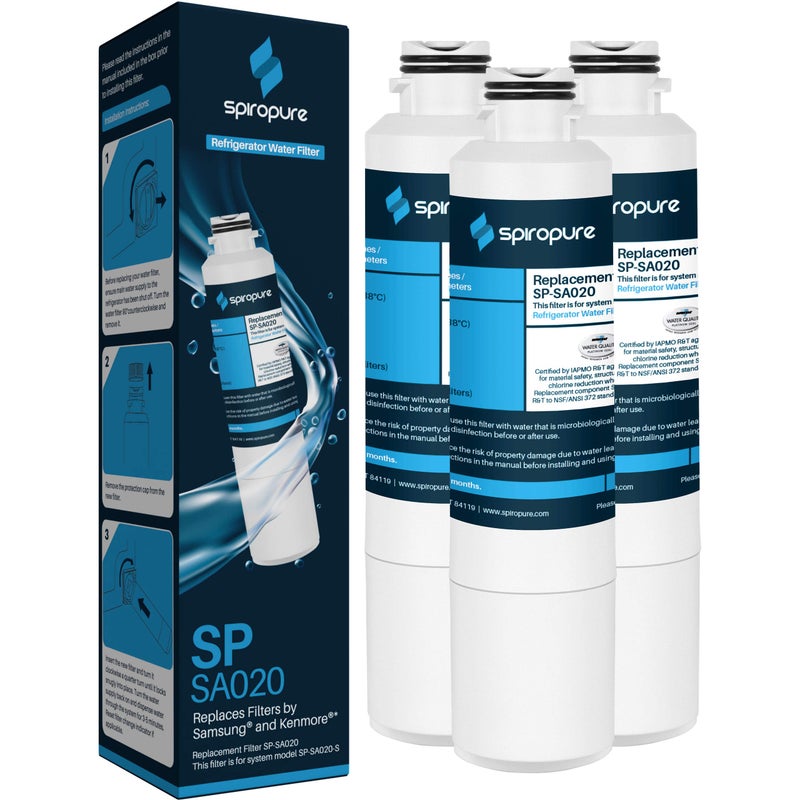 SpiroPure SPSA020 NSF Certified Refrigerator Water Filter Replacement for DA2900020B HAFCIN HAFCINEXP 9101 DA2900020AB DA2900020A DA9708006A 3 Pack