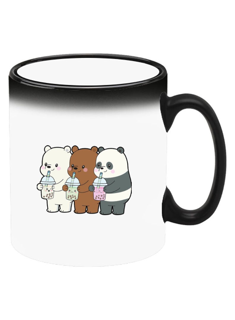 Theodor Color Changing Heat Sensitive Ceramic Mug, Image Revealed When HOT Liquid is Added! 3 Panda Drinking  - Image 2