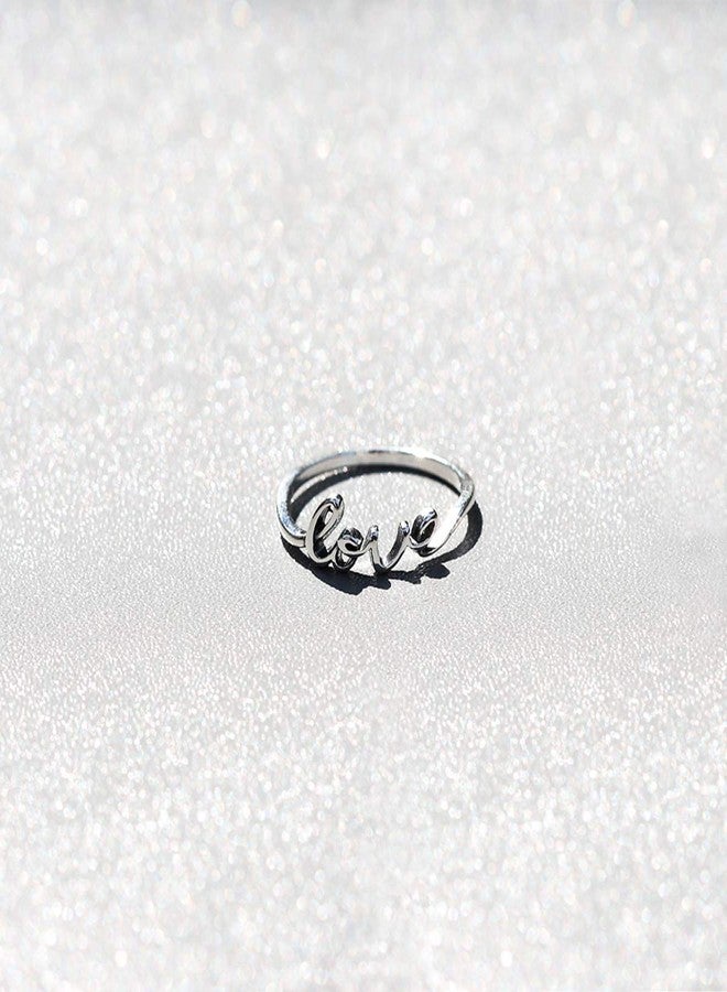Boma Jewelry Sterling Silver Love Script Ring, Size 9 - Image 5