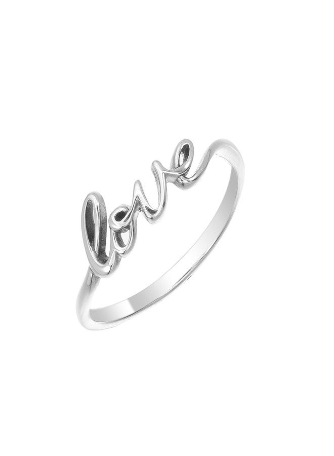 Boma Jewelry Sterling Silver Love Script Ring, Size 9 - Image 1