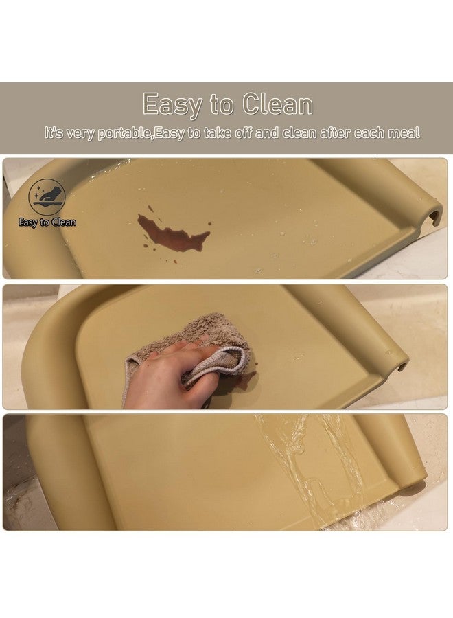 WaterLuu Upgraded Silicone Baby Dining Tray Compatible with Inglesina Fast Table Chair & Hook-On High Chairs, BPA-Free and Dishwasher Safe, Non-Slip Removable Baby Feeding Tray (Brown) - Image 5