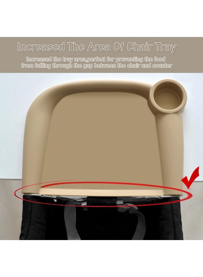 WaterLuu Upgraded Silicone Baby Dining Tray Compatible with Inglesina Fast Table Chair & Hook-On High Chairs, BPA-Free and Dishwasher Safe, Non-Slip Removable Baby Feeding Tray (Brown) - Image 2