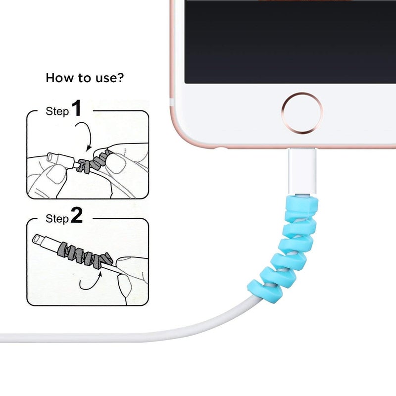 Spiral Cable Protector for Samsung Galaxy Note 4 Duos Cable Saver Charging Cord Protective Universal Earphones Cable Cover 4 Pieces Set 1 Mix Colour STI1