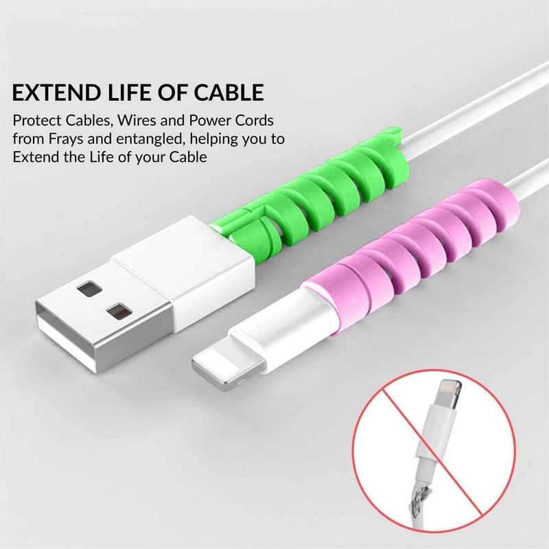 Spiral Cable Protector for Samsung Galaxy Note 4 Duos Cable Saver Charging Cord Protective Universal Earphones Cable Cover 4 Pieces Set 1 Mix Colour STI1