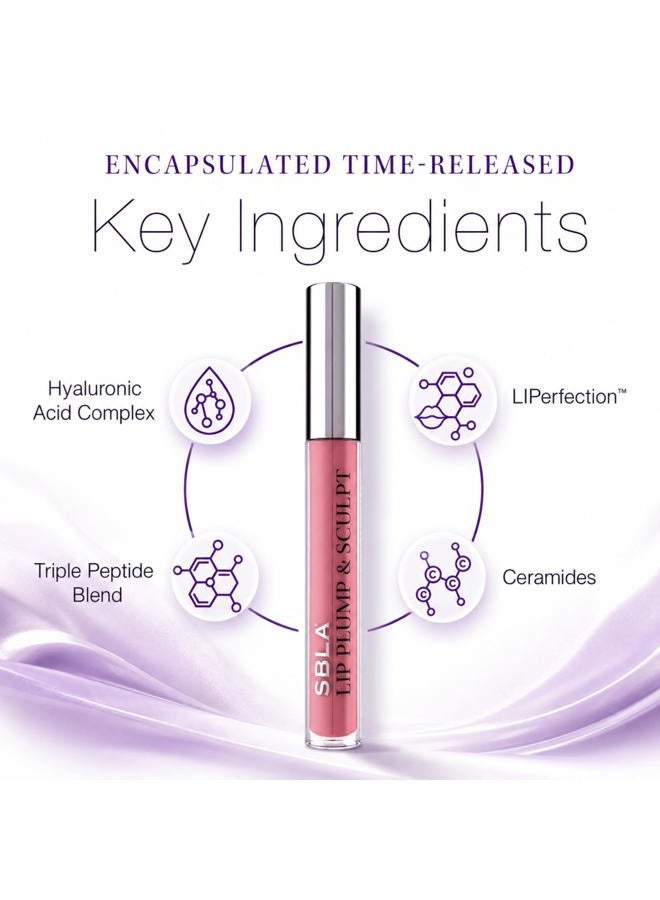 SBLA Beauty Double The Plump Lip Plump & Sculpt, Hydrating Lip Plumper Gloss, Instantly Plumps Lips, Reduce Fine Lines & Creates Fuller Pout, Randi (Nude Rose), 11 Oz - Image 4