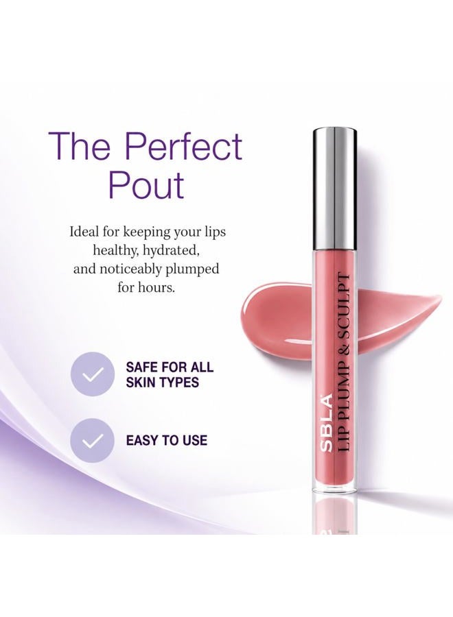 SBLA Beauty Double The Plump Lip Plump & Sculpt, Hydrating Lip Plumper Gloss, Instantly Plumps Lips, Reduce Fine Lines & Creates Fuller Pout, Randi (Nude Rose), 11 Oz - Image 2