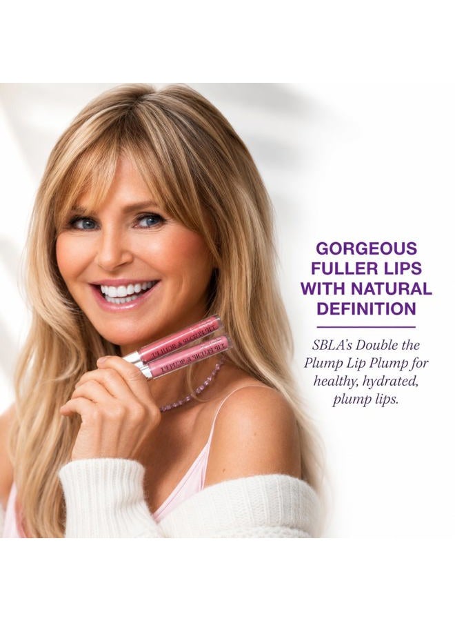 SBLA Beauty Double The Plump Lip Plump & Sculpt, Hydrating Lip Plumper Gloss, Instantly Plumps Lips, Reduce Fine Lines & Creates Fuller Pout, Randi (Nude Rose), 11 Oz - Image 5