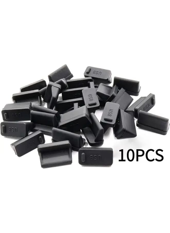 10 قطعة أغطية واقية لمنفذ USB السيليكونية، سدادات مضادة للغبار للمنفذ الأنثوي - Image 3