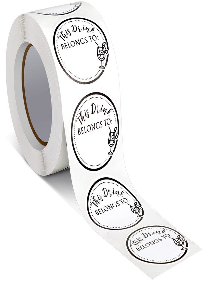 Zonon 600 Pieces Drink Stickers for Cups, Water Bottles, Blank Drink Labels This Belongs to Stickers for Wedding Reception, Birthday Party, Holiday Party, Custom Blank Cup Name Tags - Image 1