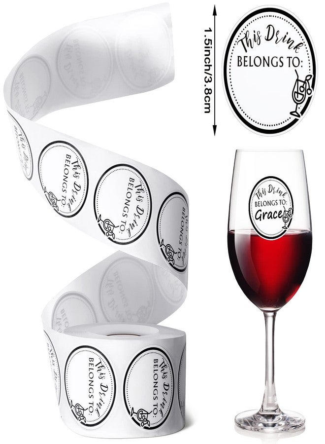 Zonon 600 Pieces Drink Stickers for Cups, Water Bottles, Blank Drink Labels This Belongs to Stickers for Wedding Reception, Birthday Party, Holiday Party, Custom Blank Cup Name Tags - Image 2