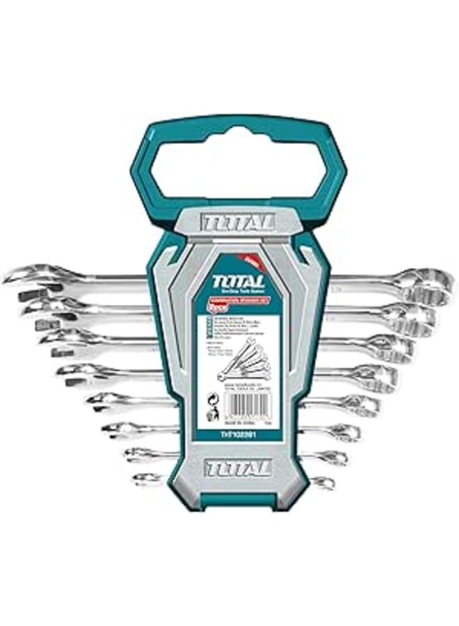 TOTAL Combination Wrench Spanner 8 pcs Set - 6 to 19 mm