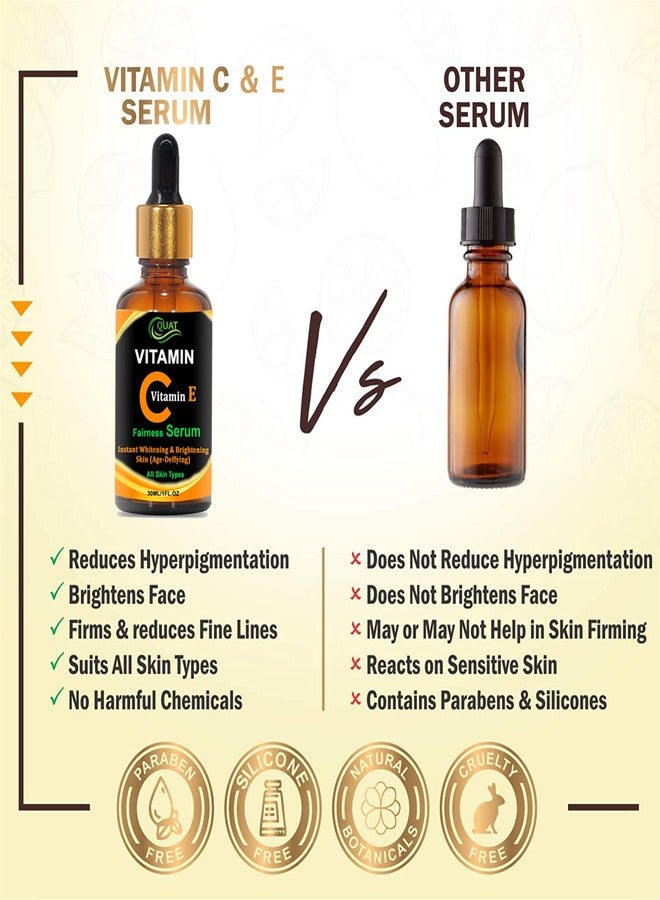 Quat Vitamin C & E Serum Helps Reduces Wrinkles Skin Booster, Women, Men (30ml) - Image 5