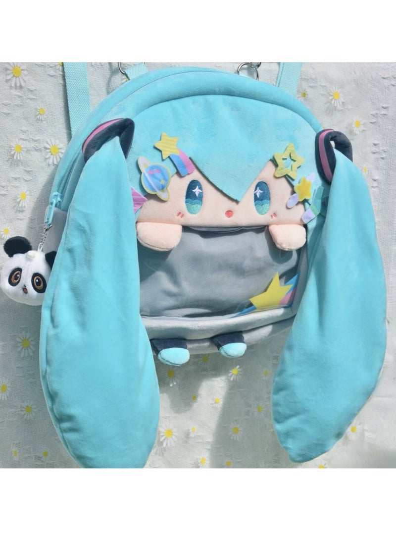 General - Hatsune Miku two-dimensional cute girl messenger bag cartoon doll backpack student bag transparent shoulder bag - Image 1