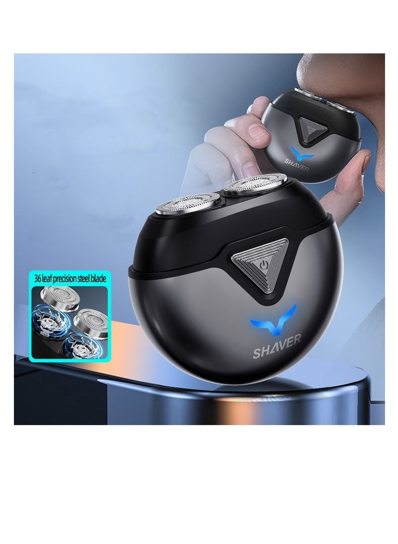 CityRiya-Long Mini Dual-Head Electric Shaver, Portable Electric Razor for Men, Pocket Size Washable Double Head, Rechargeable Waterproof Shaver for Home, Car, Travel（T1-Black） - Image 1