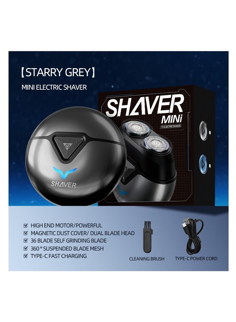 CityRiya-Long Mini Dual-Head Electric Shaver, Portable Electric Razor for Men, Pocket Size Washable Double Head, Rechargeable Waterproof Shaver for Home, Car, Travel（T1-Black） - Image 2