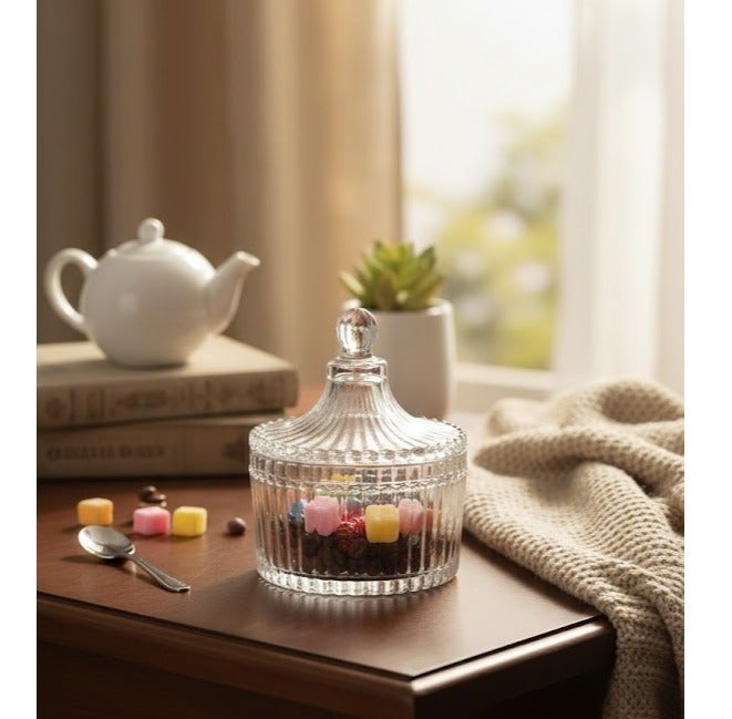 Clear Glass Sugar Bowl Sugar Bowl with Clear Glass Lid