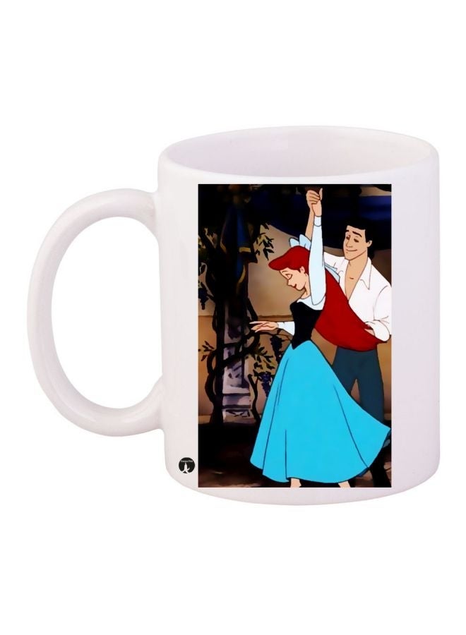 RYN Cartoon Printed Coffee Mug White/Blue/Red 11ounce