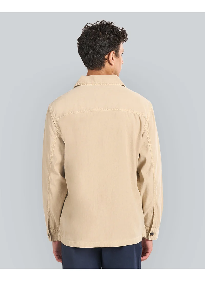 غانت Regular Fit Cotton Linen Overshirt