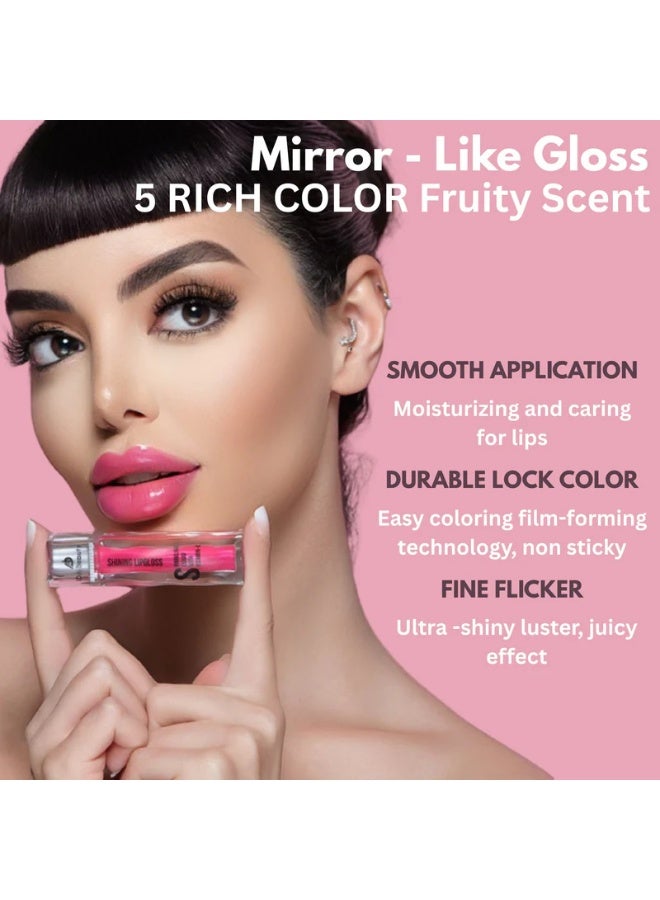 IDA Beauty 5-in-1 Shining Lip Gloss Bundle – Sparkling Liquid Gloss with Vitamin E – Hydrating, Non-Sticky, Fruity Scented, Long-Lasting – Organic & Vegan - Image 4