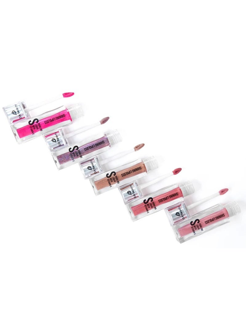 IDA Beauty 5-in-1 Shining Lip Gloss Bundle – Sparkling Liquid Gloss with Vitamin E – Hydrating, Non-Sticky, Fruity Scented, Long-Lasting – Organic & Vegan - Image 5