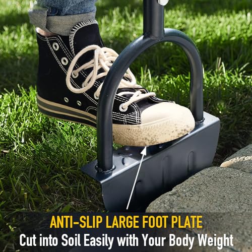 Colwelt Saw-Tooth Edger Lawn Tool, Half Moon Lawn Edger with T-Grip, Sidewalk Grass Long Handled Step Edger, 38-Inch - Image 4