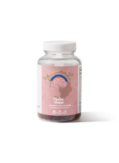 Make Time MAKE TIME Women's Mulitvitamin Gummies | Including Vitamin A, Vitamin C, Vitamin D3, Vitamin E, Vitamin B6, Folate, Vitamin B12, Folate, Biotin, Iodine, Zinc and Sodium. (30 Servings) 