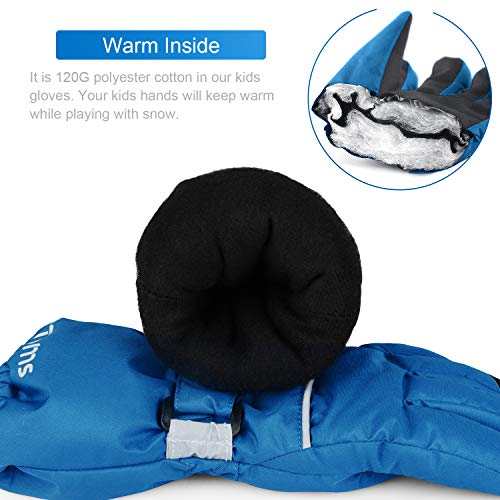 ThxToms Kids Warm Winter Waterproof Snow Gloves for Outdoor Sports, Toddler Bulky Ski Gloves for Boys Girls - Image 3