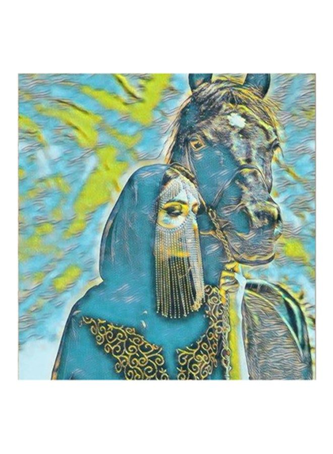 RYN Women With Horse MDF Wall Art Multicolour - Image 2