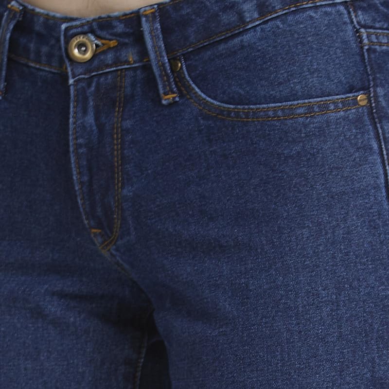 Spykar Women Dark Blue Cotton Straight Fit Regular Length Clean Look Jeans -(Bella-Low) - Image 5