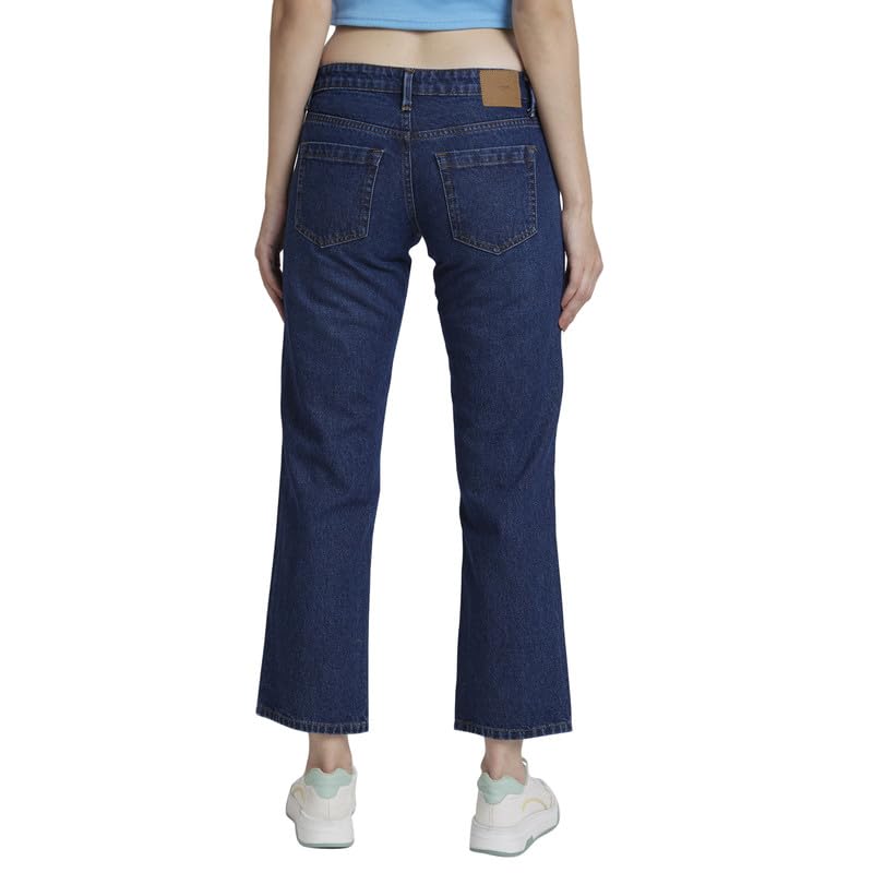 Spykar Women Dark Blue Cotton Straight Fit Regular Length Clean Look Jeans -(Bella-Low) - Image 3