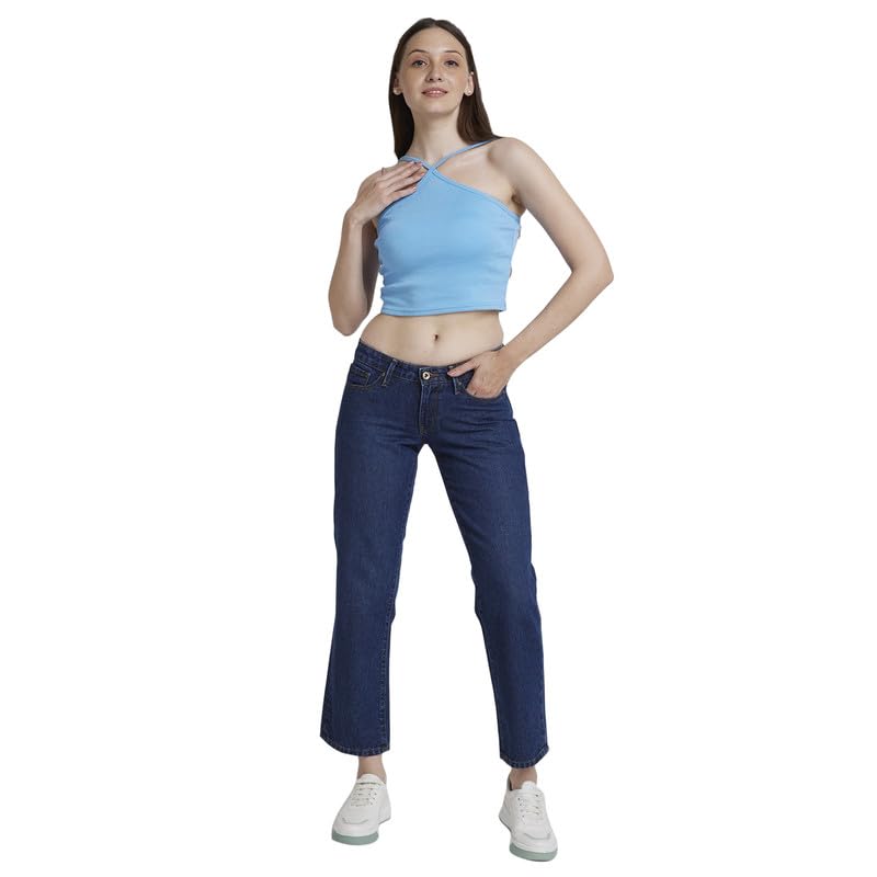 Spykar Women Dark Blue Cotton Straight Fit Regular Length Clean Look Jeans -(Bella-Low) - Image 2