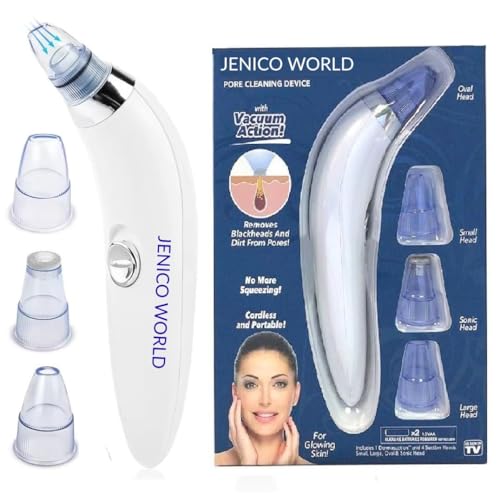 JENICO WORLD 4-in-1 Electric Derma Blackhead Remover Tool for Clearer Skin | Vacuum Suction Machine for Whitehead | Facial Cleanser Device for Face | Acne Pimple Pore Cleaner Tools for Nose - Image 1