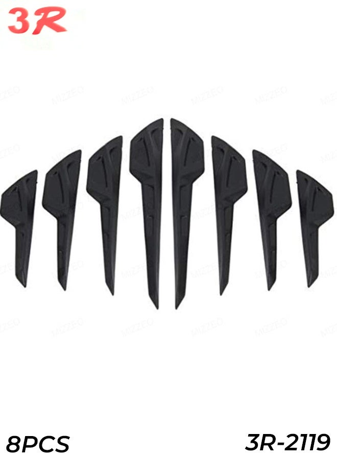 3 ار مجموعة قضبان الحماية من التصادم للسيارات من 3R، مكونة من 8 قطع، شرائط حماية هيكل السيارة باللون الأسود للأبواب والألواح الجانبية، متينة وأنيقة، سهلة التركيب، مناسبة عالميًا لمعظم المركبات، تحمي سيارتك من الخدوش والانبعاجات - Image 1